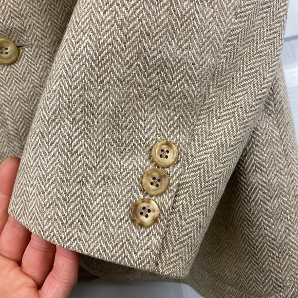 VINTAGE DAKS Elbow pad wool/silk blend Blazer Jacket - Picture 6 of 13